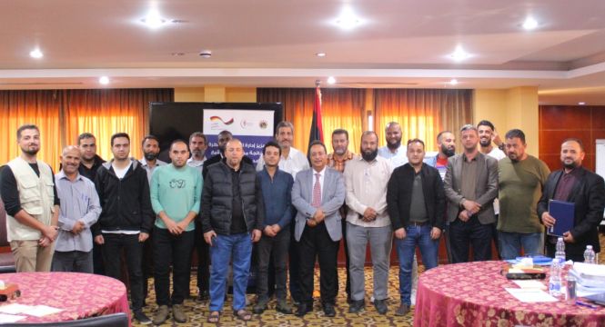 اليوم الختامي لورشة تدريب مكثفة حول إدارة النفايات الطبية للعاملين في الصحة بمدينة نالوت ، جبل نفوسة، غرب ليبيا.
